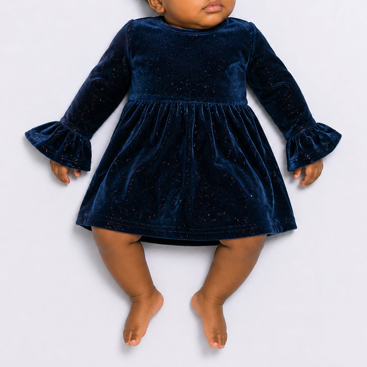 Baby Girl Blue Velour Dress