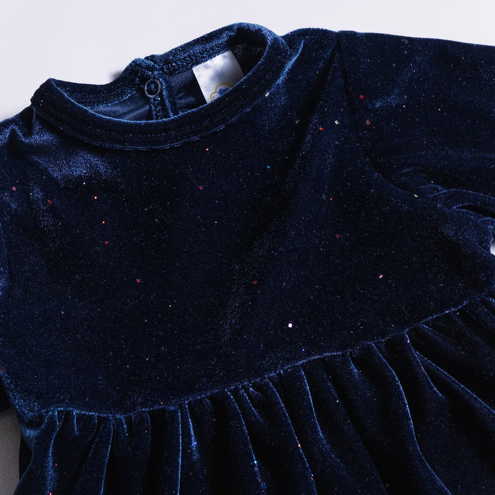 Baby Girl Blue Velour Dress