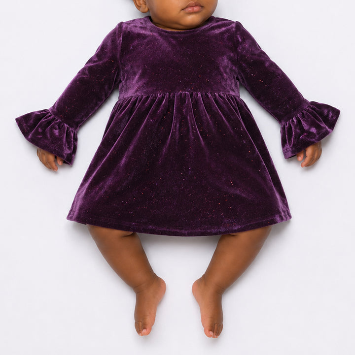 Baby Girl Purple Velour Dress
