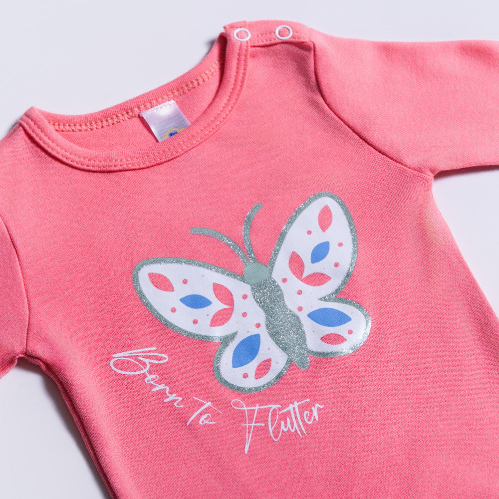 Baby Printed Long Sleeve Peach Vest