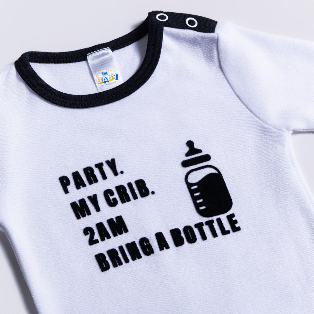 Baby Printed Long Sleeve White Vest