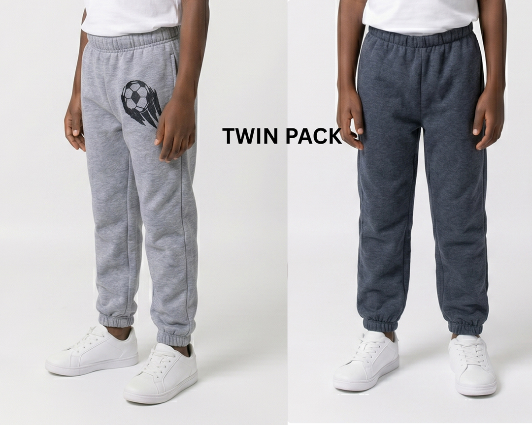 Boys Twin Pack Joggers (Navy And Grey)