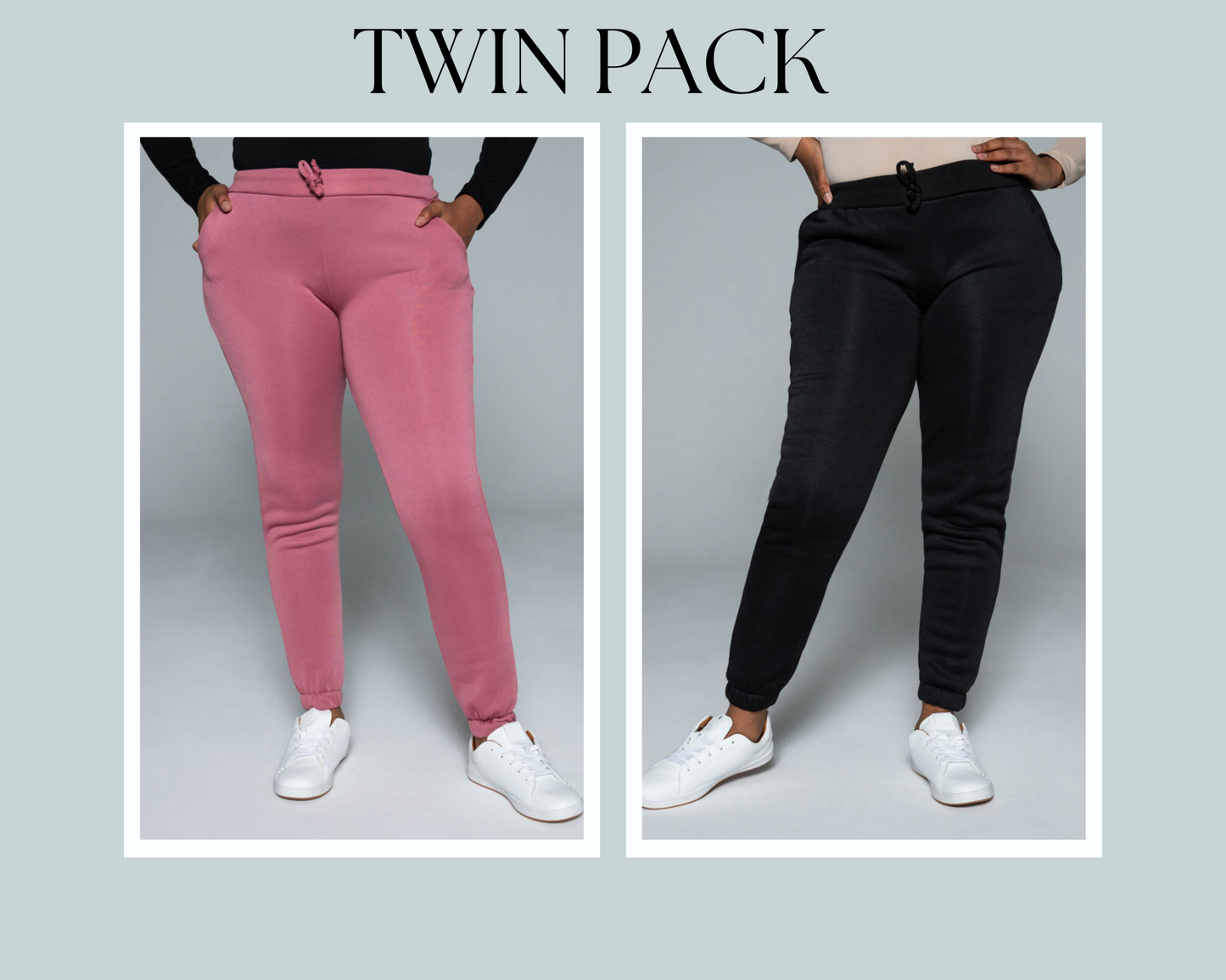 Black And Rose Twin Pack Joggers