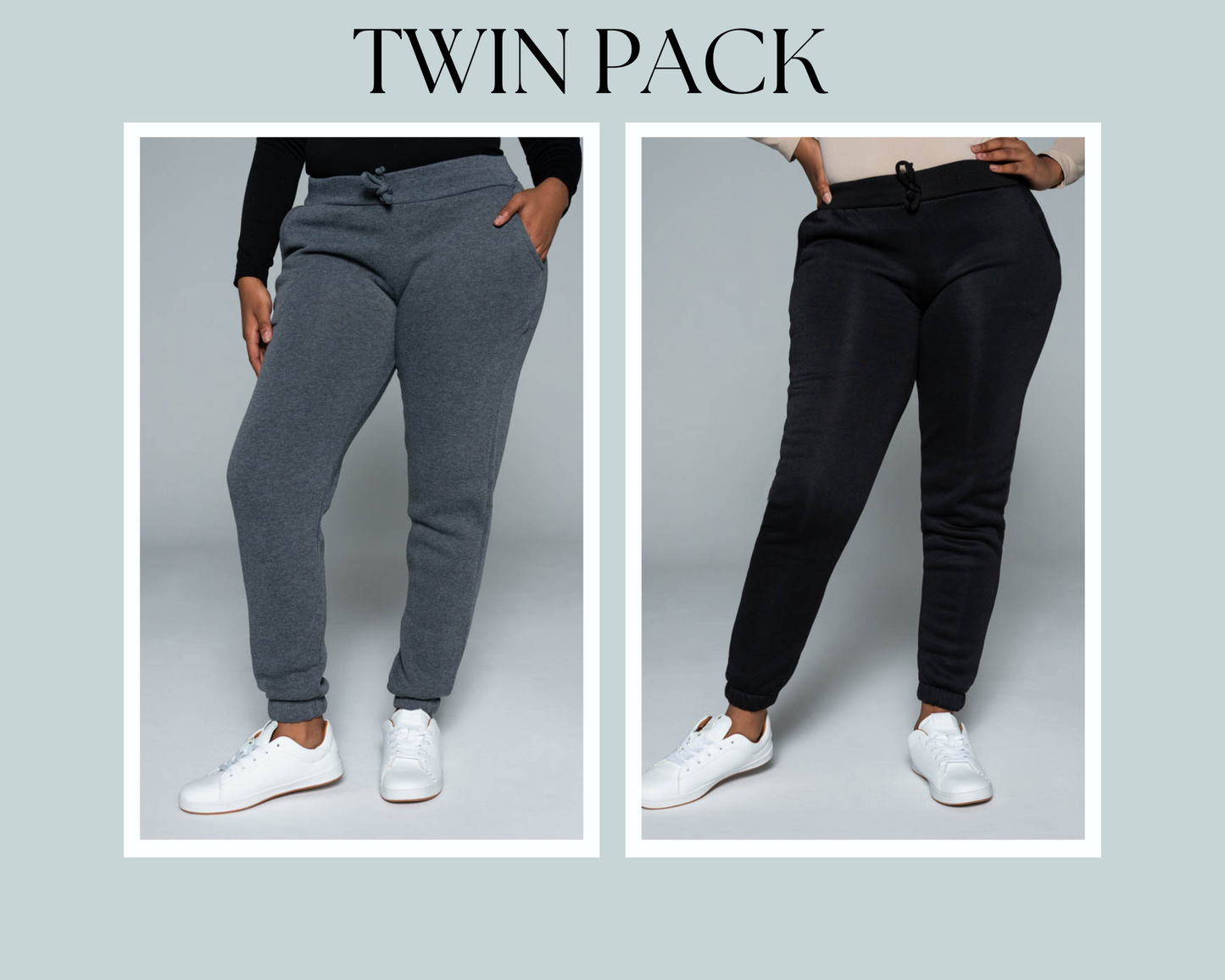 Black And Charcoal Twin Pack Joggers