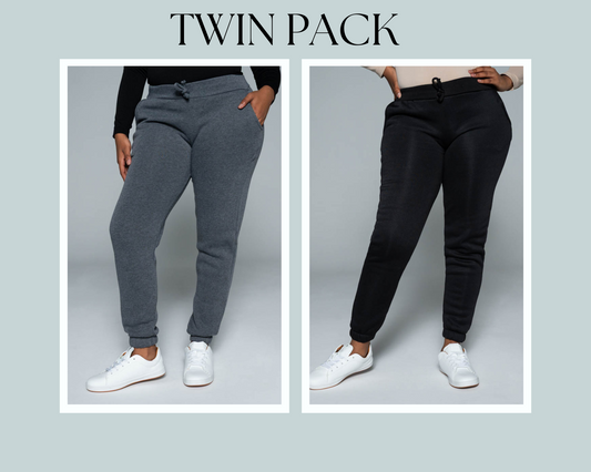 Black And Charcoal Twin Pack Joggers