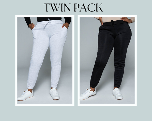 Black And Ice Melange Twin Pack Joggers