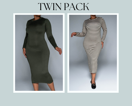 Twin Pack Olive Dress