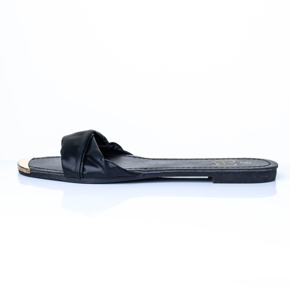 Black Toe Trim Sandals
