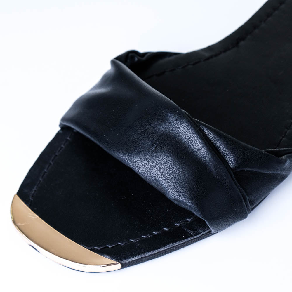 Black Toe Trim Sandals