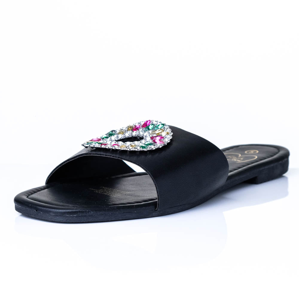 Bling Edit Black Sandals