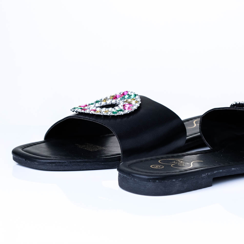 Bling Edit Black Sandals