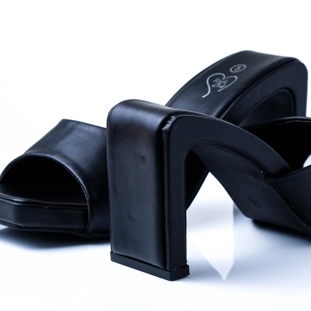 Black Peeptoe Heels